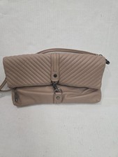 steve madden tan fold over clutch purse