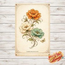 Funny Flower Butterfly 8x12 Aluminum Garden Metal Sign Wall Art