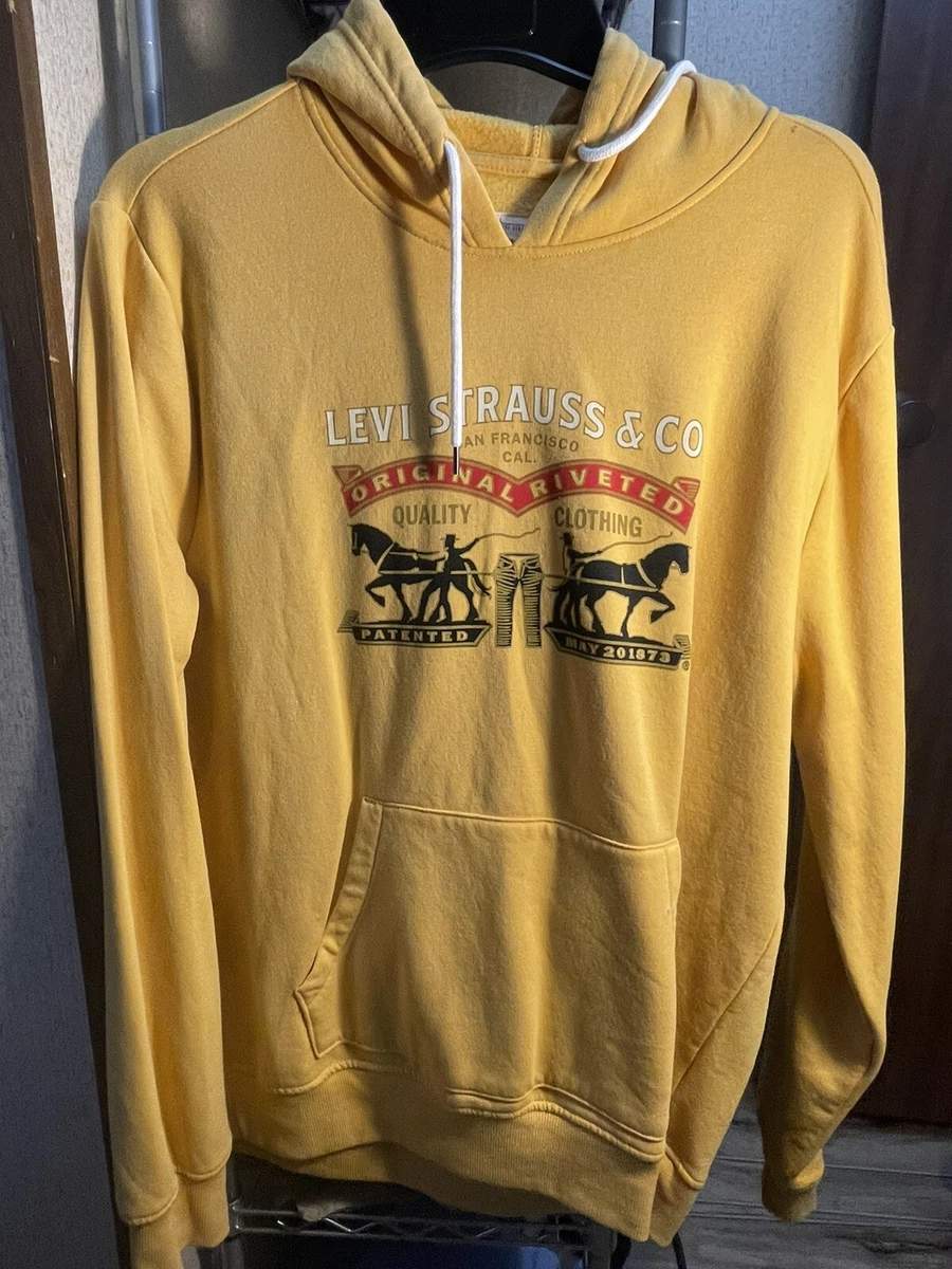 Levi&#039;s Levi Strauss Co Men&#039;s Hoodie Sweatshirt Two Horse Pull Yellow Large | eBay