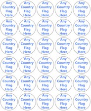 Any Country Flag Cupcake Toppers Edible Icing Wafer Decor World City National