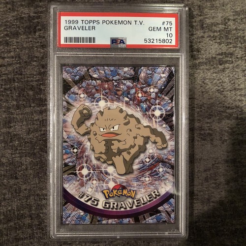 #75 Graveler Topps TV Animation Series 1 Black Logo Pokemon Card PSA 10 GEM MT - Bild 1 von 3