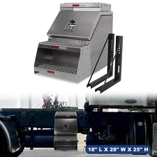 Tool Box for Semi Truck w/ Saddle Step Open Wide Design Side Mount Lockable NEW