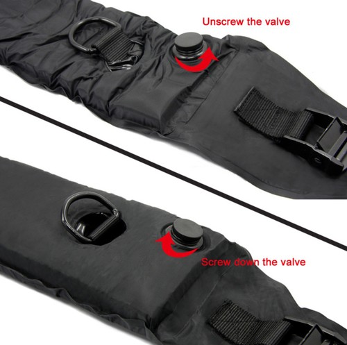 2x Universal Inflatable Soft Roof Racks 80kg Capacity Top Luggage Canoe Carrier - Foto 5 di 5