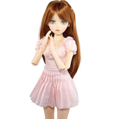 Muñeca Bjd De 60cm + Maquillaje Manual + Ojos Azules Reemplazables Zapatos Ropa