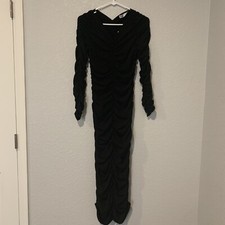 NEW Zara $149 Limited Edition Black Draped Ruched Dress Extra Small XS 7941/935