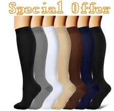3 Pack Bamboo Compression Socks (10-20mmHg) Moisture Wicking Support Stocking