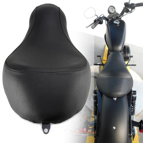 Front Driver & Rider Solo Seat For Harley Sportster Custom XL 883 1200 48 72 04+ - Picture 5 of 13