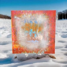 Original Abstract Iridescent see video Acrylic Painting Canvas 20x20