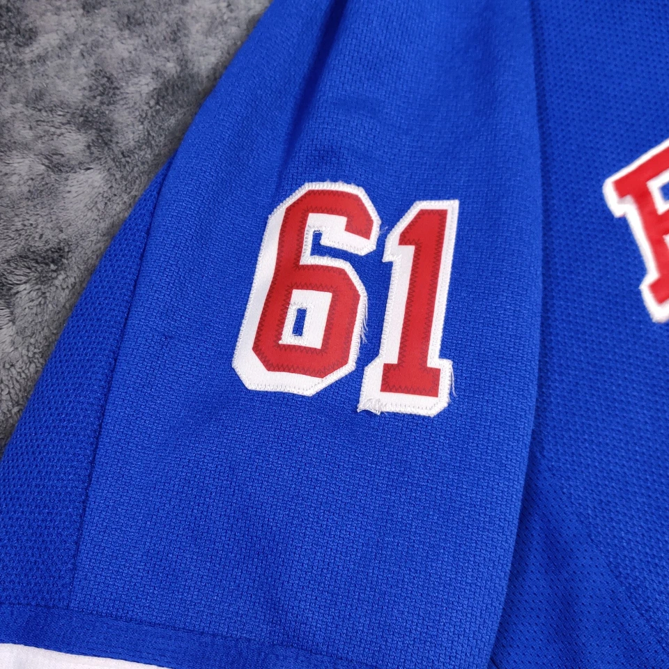 Camiseta Reebok New York Rangers #61 Rick Nash Juvenil Talla L/XL Azul Cosida Foto 2 de 4