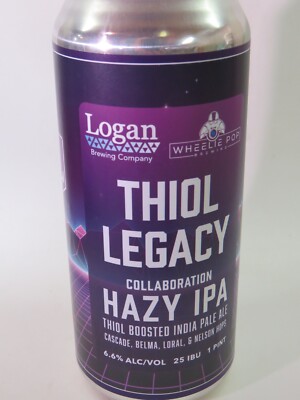 Craft BEER Empty Can ~ LOGAN + WHEELIE POP Breweries Thiol Legacy IPA ~ Seattle