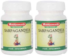 2 Packs Baidyanath SARPAGANDHA Tablets (50tab) Ayurvedic Helpful in Insomnia