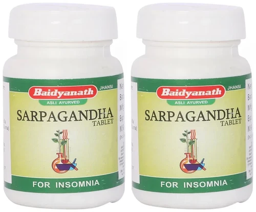 2 Packs Baidyanath SARPAGANDHA Tablets (50tab) Herbal Ayurvedic Supplement