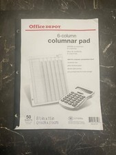 Office Depot Columnar Pad, 6 Columns, 11 x 8.5 Inches, 50 Sheets