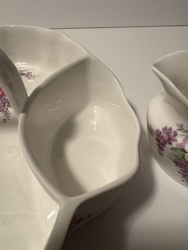 VTG 3pc. St. George Fine Bone China Floral Basket with Creamer/Sugar England - Picture 20 of 23