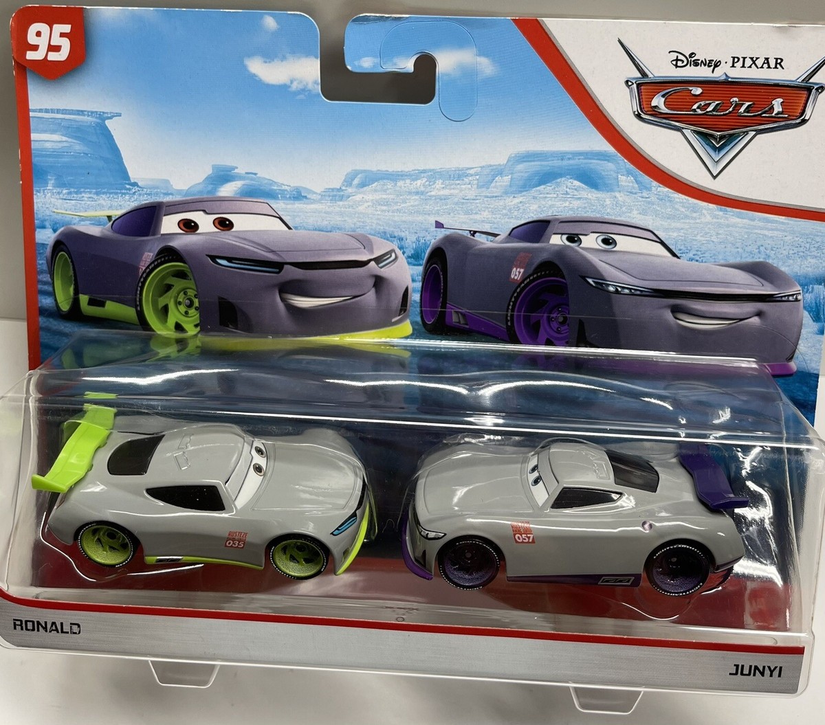 Disney Pixar Cars 2 Pack “RONALD & JUNYI” 95 RUSTEZE RACING