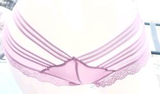 Victorias secret Rare Vintage M Satin L   Lilac Strappy Cheekini Open Back Panty