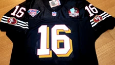 NEW TAG! SF 49ers #16 Joe Montana C limited edition Stitched Jersey 2patch Black