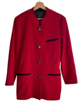 Vintage Schneiders Salzburg Women’s Red Wool Cashmere Blend Jacket Size Uk 8