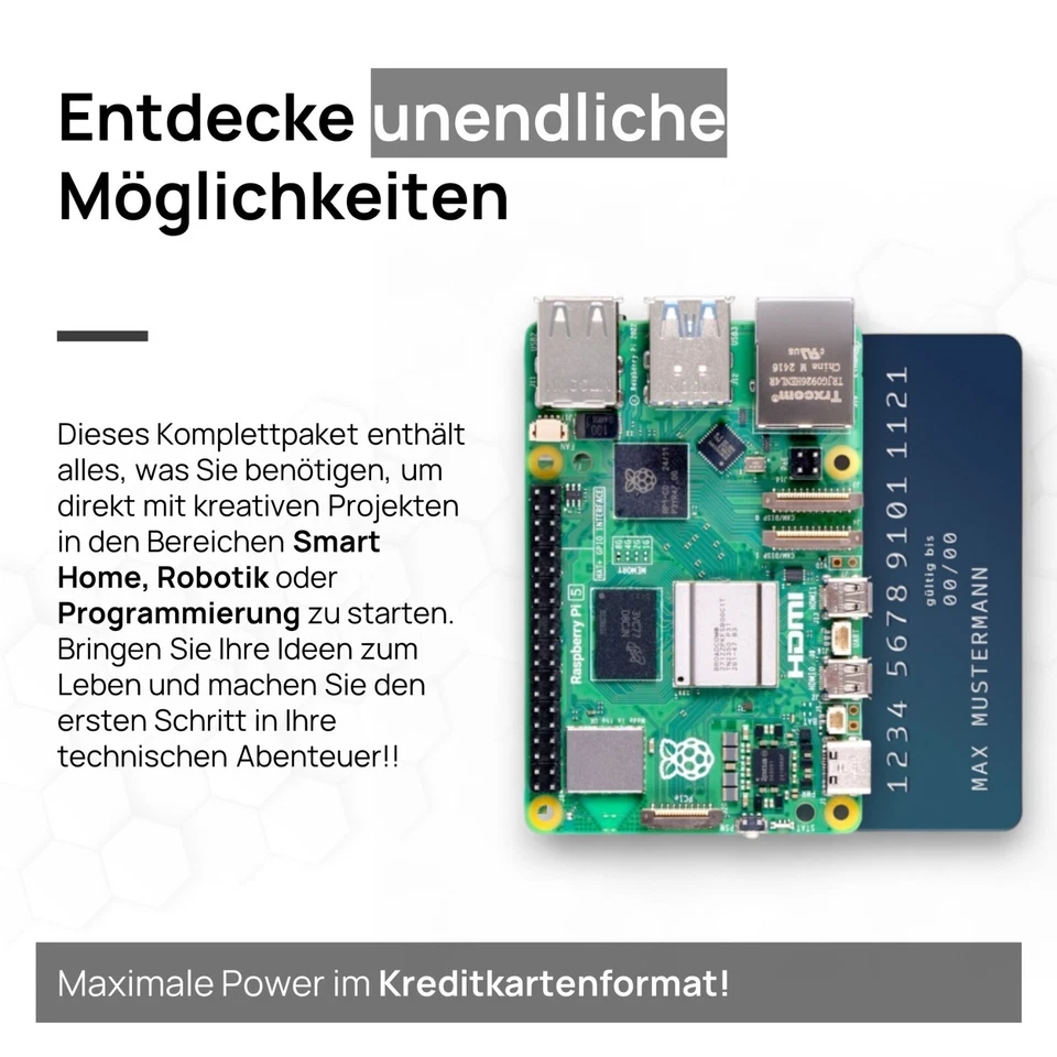 Raspberry Pi 5 8GB Starter-Kit | Netzteil 27W | Gehäuse | 128GB Edition | HDMI - Bild 4 von 4