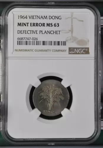 South Vietnam 1 Dong 1964 NGC Mint Error MS 63