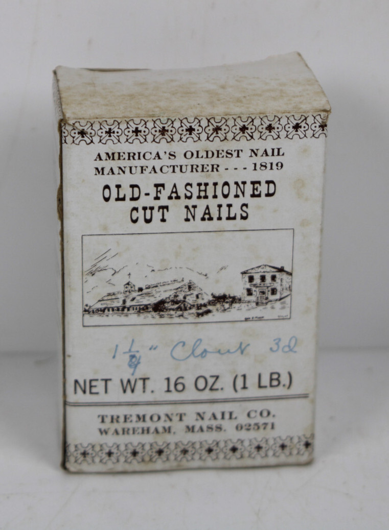 NOS Old Fashioned Cut Nails Tremont Nail Co Brad 1-1/4" 16oz Box  #DR47