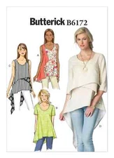 Butterick 6172 Sewing Pattern for Misses' TOPS ,TUNICS, Shirts, Size: 6-14 FF