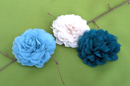 Blume aus Chiffon als Haarschmuck oder Brosche Anstecker Haarclip - Bild 5 von 5
