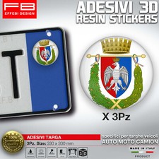 ADESIVI bollino Targa Roma Capitale Provincia Auto Moto Tir Camper 3D Resinati