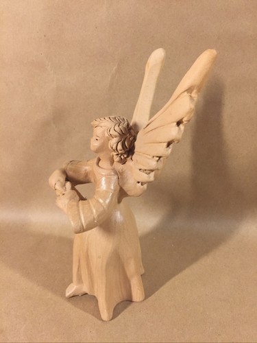 Portacandele vintage ceramica guatemala arte popolare angelo che suona batteria 7" - Foto 6 di 12