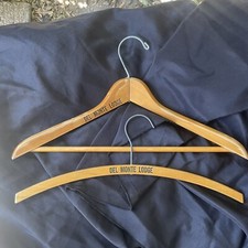 Vintage Wood Hanger The Del Monte Lodge Pebble Beach Wooden Hangers Lot of 2