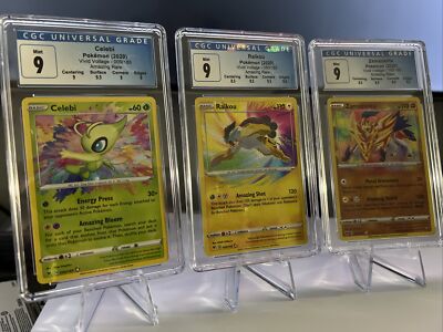 Vivid Voltage Amazing Rare Set of 3 CGC 9 Zamazenta, Celebi, Raikou