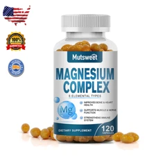 Magnesium Complex Capsules Natural Anti Anxiety & Stress Relief Supplement 500mg