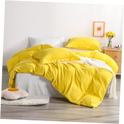 Twin Duvet Cover Set, 1 Dark Grey Duvet Cover and 1 Pillow Sham, Soft Brushed