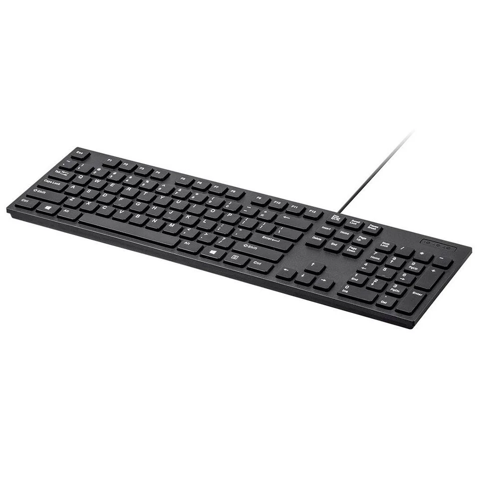 Slim Wired USB Keyboard Low Profile Home Office Desktop PC Computer Laptop Black - Image 3 of 4