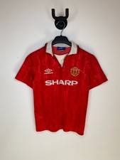 MANCHESTER UNITED 1992 994 HOME FOOTBALL SHIRT SOCCER JERSEY UMBRO SIZE L boy