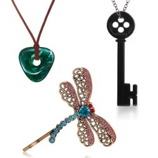 3PCS Coraline Accessories Coraline Necklaces Key Necklaces Dragonfly Hair Clip f