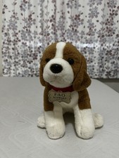FAO Schwarz Medium Brown and White Plush Dog Stuffed Animal 14-24 in