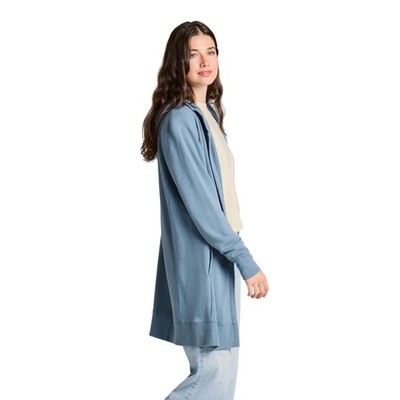 Life is Good. Women's Solid French Terry Beyond Hip Hoodie, Slate Blue
