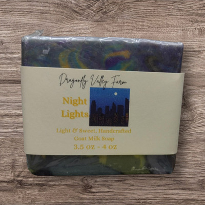 Night Lights Handmade Goat Milk Soap, Light & Sweet, Hand-cut 3.5-4oz Bar