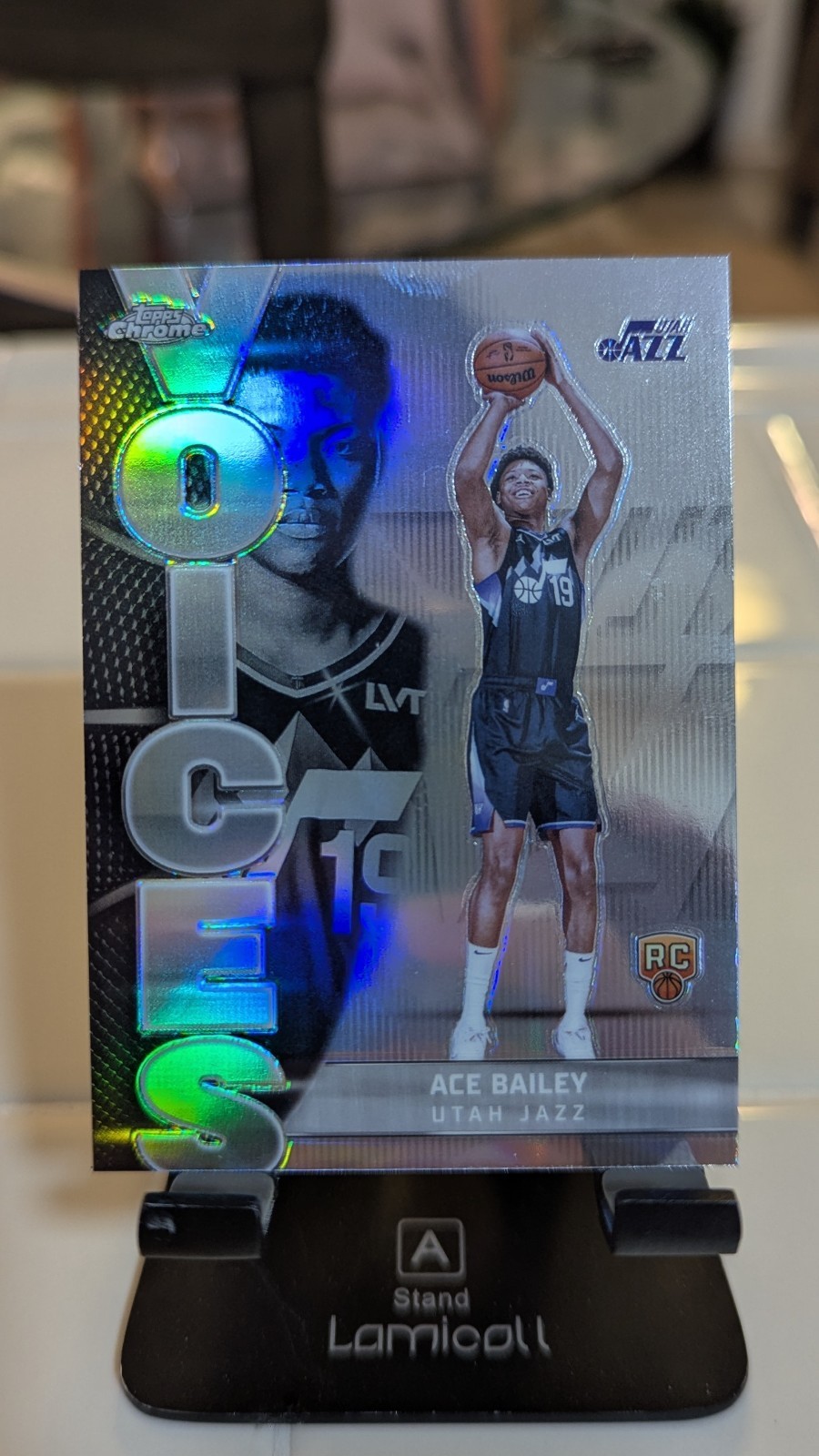 2025-26 Topps Chrome Basketball Ace Bailey Voices Refractor RC VS-10 Utah Jazz