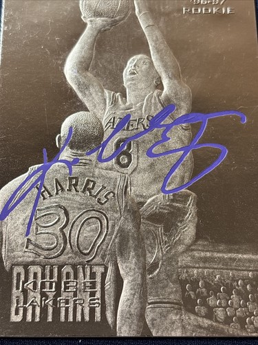 1996-97 Fleer 23KT Gold KOBE BRYANT Rookie Card #0748 Purple Auto RC LIMITED - Picture 2 of 4