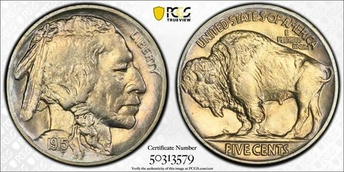 1915 Buffalo Nickel PCGS MS64 Gold Shield Label