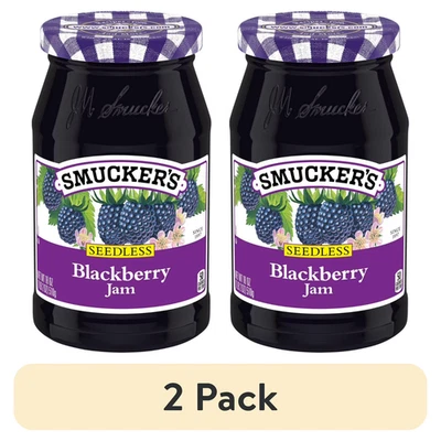 (2 pack) Smucker's Seedless Blackberry Jam, 18 oz..