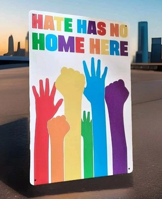 Blechschild Kein Platz für Hass Anti Demo Motivation Geschenk Spruch (F94) - Bild 1 von 2