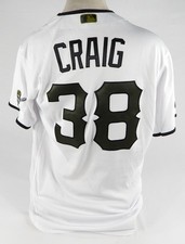 2021 Pittsburgh Pirates Will Craig #38 Game Issued P Used White Jersey Memorial