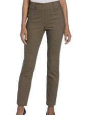 Rafaella Women's Pant Sz 4 Pull-On Stretch Pant Khaki Houndstooth RT 69