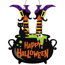 Halloween Witch Door Sign Happy 11 inches x 13.38 inches, Colorful