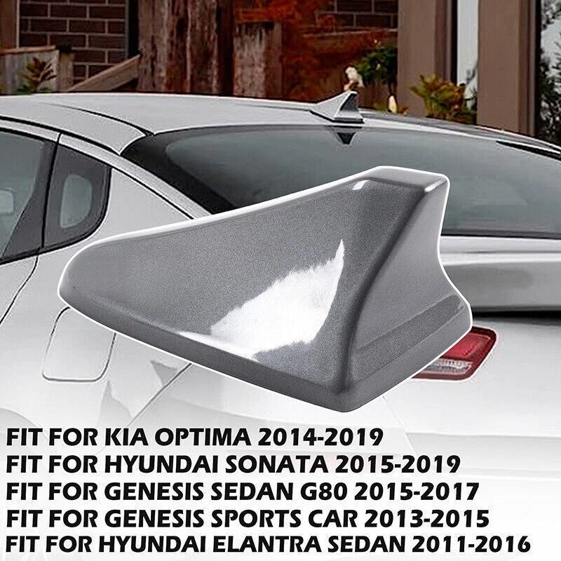 2015-2019 Hyundai Sonata-Elantra Silver Shark Fin Aerial Roof Antenna Cover - Image 2 of 4