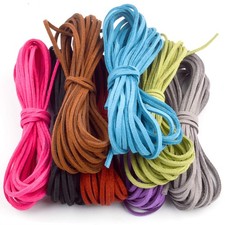 Jdesun 40 Yards 3mm Leather Cord Suede String for Bracelet Green,grey