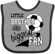 Inktastic Little Brother And Biggest Fan- Soccer Player Baby Bib Sports Fans Kid